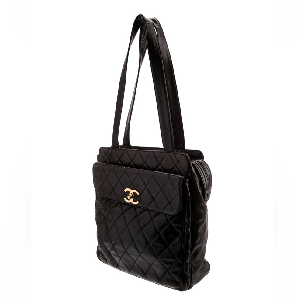 AUTHENTIC CHANEL shoulder bag dark brown leather - Picture 3 of 14